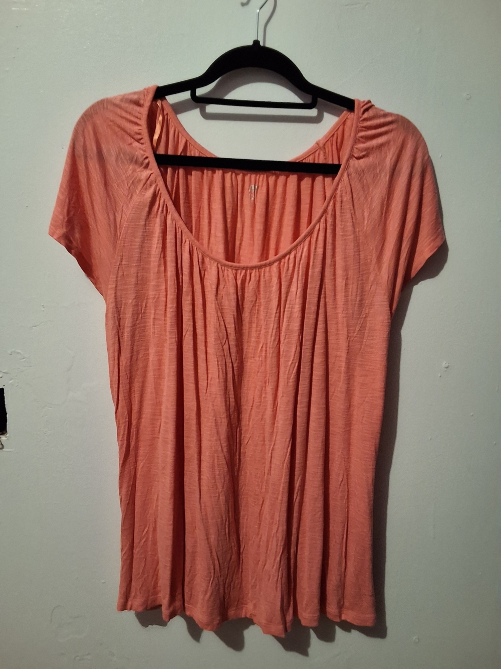 Apt. 9 Coral Short-Sleeve Gathered Scoop Neck Top